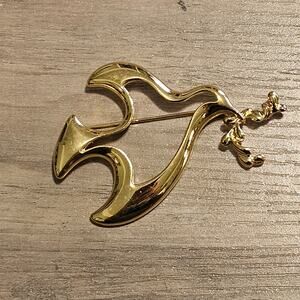 Vintage Givenchy Gold Dove Brooch Pin